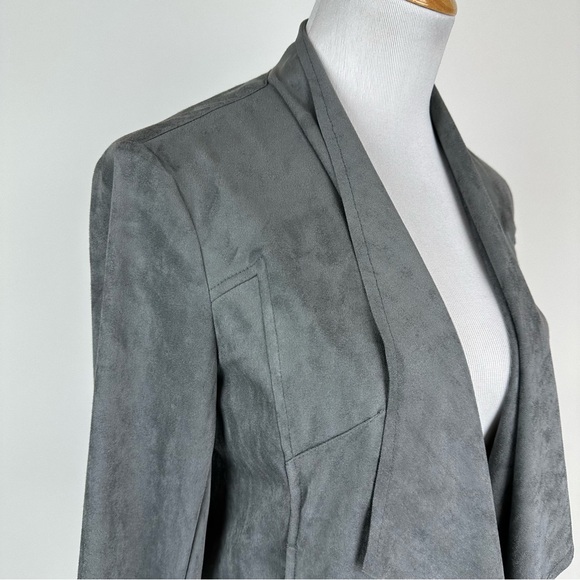 Kut From The Kloth Tayanita Gray Cascade Collar Faux Suede Jacket Size Small - Picture 5 of 14